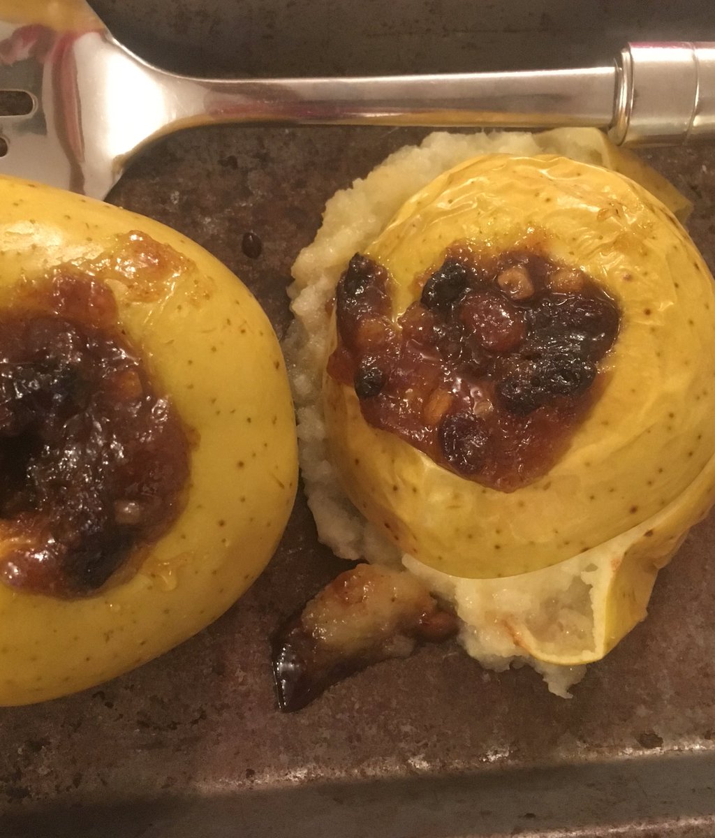 Dorset_Cooking's tweet photo. Fluffy baked apple with mincemeat. I’m sorry I can’t share this with you - if only I had two spoons!  Leftovers will be eaten with granola and yogurt for breakfast! https://t.co/GzI7cG0XNy