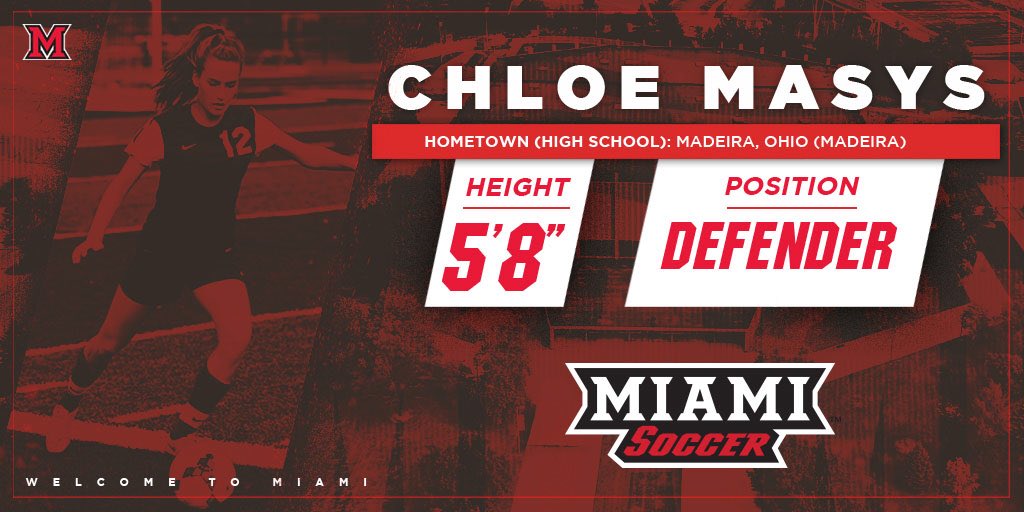 MiamiOH_Soccer's tweet photo. A four-year letter winner at Madeira who plays for Cincinnati United Premier, Chloe Masys is a two-time all-state pick who won a pair of State Cup titles!

#RiseUpRedHawks https://t.co/jHTose01BT