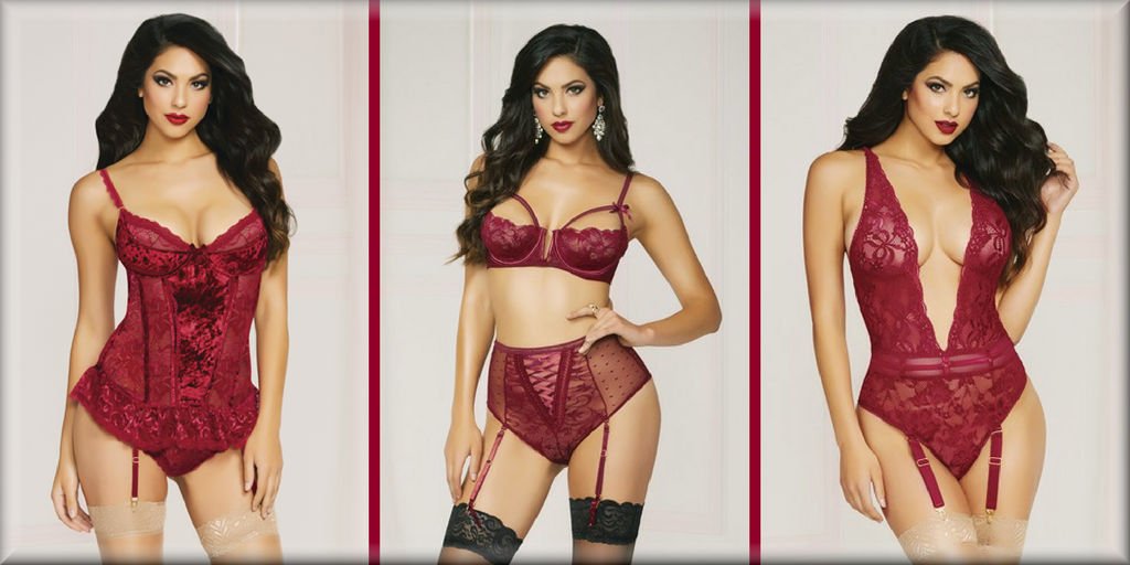 BubblesLingerie's tweet photo. A fine vintage! we #love these gorgeous new pieces from @7tilmidnight in the on trend colour of wine! part of our #Valentines Collection 2018. #lingerie #lace #gifts #stocking #corset #breset https://t.co/ktaI6H55YV https://t.co/bs3hdOq88Y