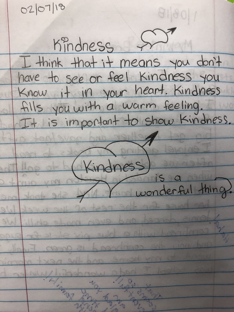 Ms_Dhukka's tweet photo. My students had a couple of minutes this morning to respond to this beautiful quote! #spreadKindness #BBEisaLeapAhead @BBE_Bullfrogs https://t.co/FQQWzw8MVC
