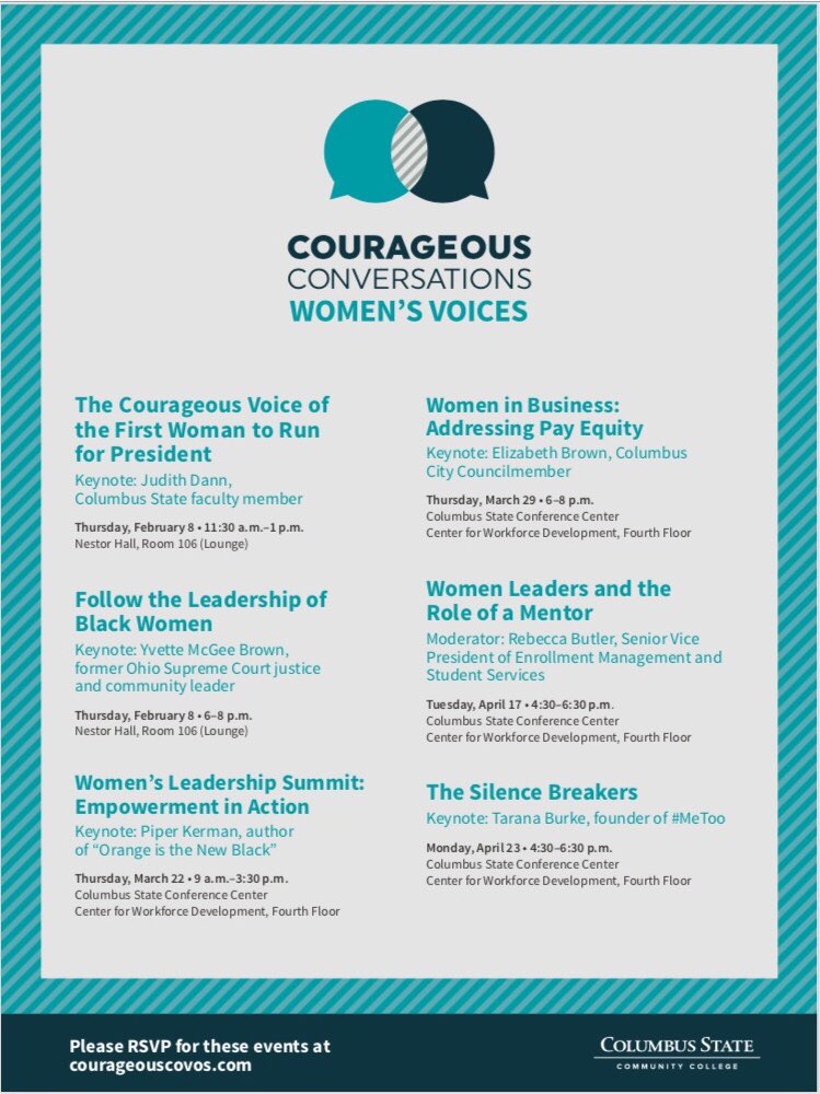 What does @YvetteMB1 <a href="/Piper/">Piper Kerman</a> <a href="/lizforus/">Elizabeth Brown</a> <a href="/RebeccaButler68/">Rebecca Butler</a> <a href="/TaranaBurke/">Tarana</a> have in common? All of these AMAZING women are featured in <a href="/CSCC_Edu/">Columbus State</a> CourageousConvos.com series! #CStateProud #HERstory #CourageisTalking