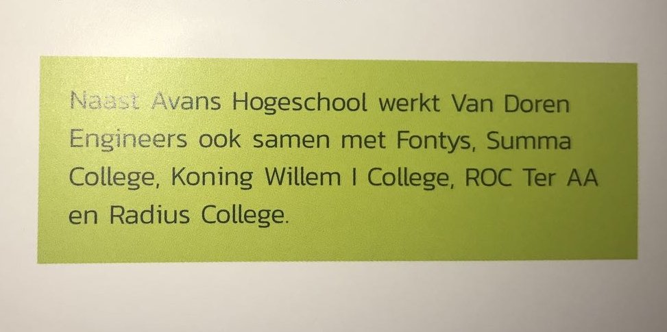 Dat doet <a href="/Van_Doren/">Van Doren Engineers</a> heel goed: samenwerking bedrijfsleven en onderwijs. Dank namens <a href="/TechniekAtelier/">Het Techniek Atelier</a> <a href="/KW1C/">KW1C</a>
