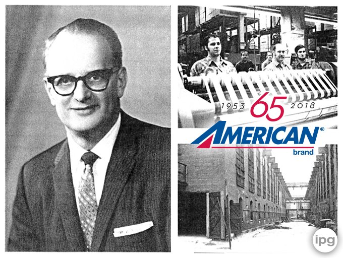 IPGtape's tweet photo. IPG's American® Tape Celebrates 65 Years! Founded in 1953 in Michigan, American Tape started off providing a paper #MaskingTape line to the #automotive manufacturing firms in the Midwest... Read more: https://t.co/T53W0N6nQM https://t.co/NoZtCZShyE