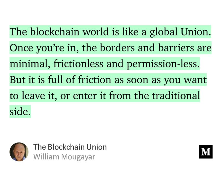 “The Blockchain Union” — <a href="/wmougayar/">William Mougayar</a> medium.com/@wmougayar/the…