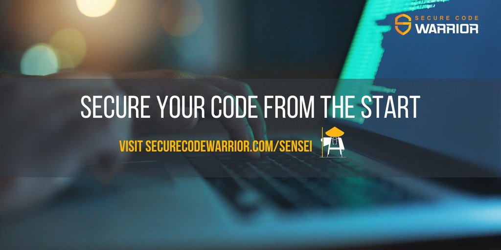 SecCodeWarrior's tweet photo. At #DeveloperWeek2018? We're unveiling Sensei, our new real-time coaching and correction plug-in for secure coding. Download the factsheet to find out more:ย https://t.co/W4V3ay7l0e @DeveloperWeek #DEVWEEK2018 #Sensei https://t.co/IDjDNA6WNK
