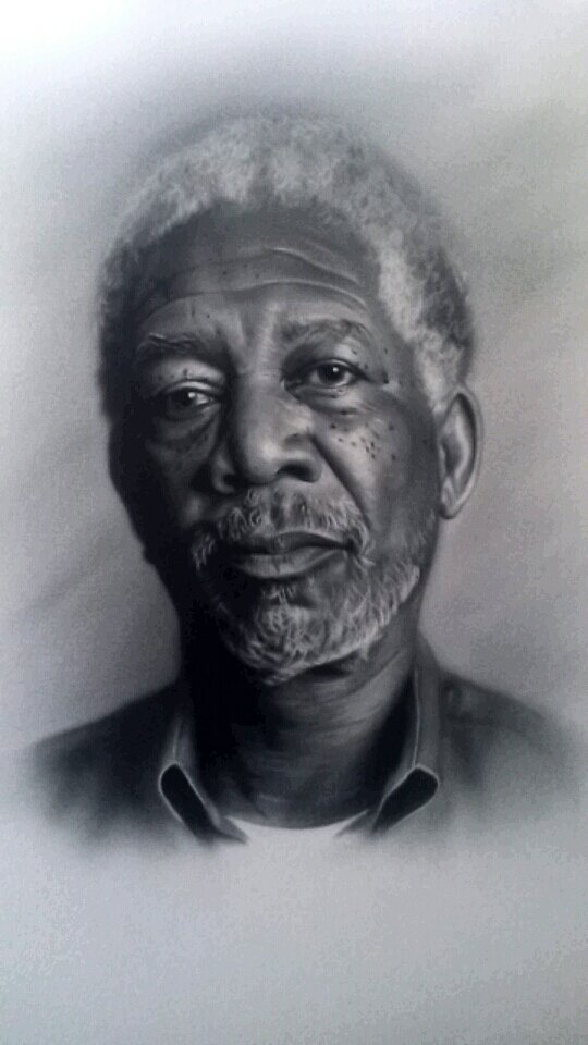 paulduncan85's tweet photo. #morganfree hand painted portrait for sale only £170 plus postage and packaging prints £40 https://t.co/mywzYRxuzc