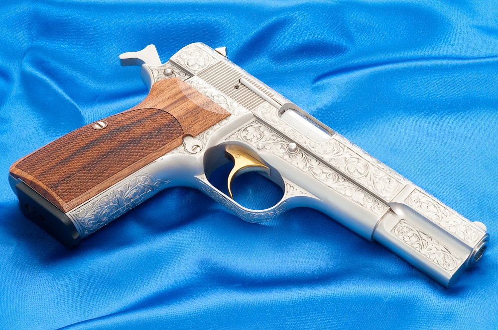 ken_lunde's tweet photo. @ShootingIllustr @NRA @BrowningArms I will forever own my fully hand-engraved #Browning #HiPower #Renaissance #pistol that was made in 1972 and a #CurioAndRelic. https://t.co/UWJGTcHnfY