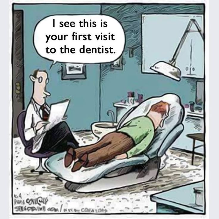 HowardFarran's tweet photo. I see this is your first visit to a dentist. https://t.co/Tx1L1j5Bg6