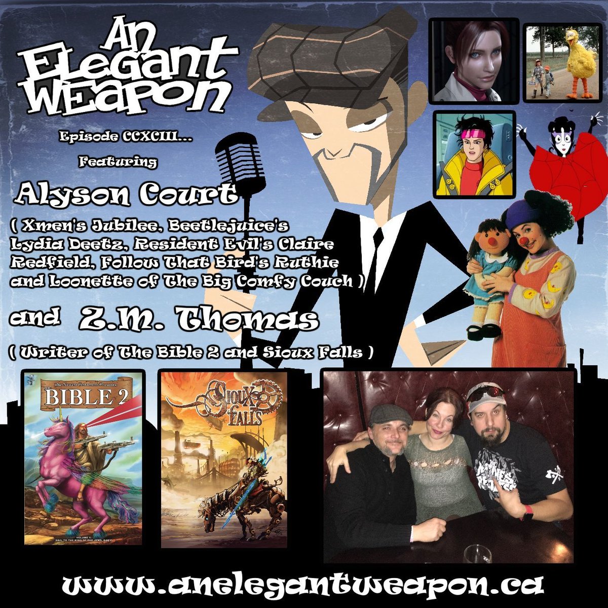 AEWpodcast's tweet photo. EPISODE CCXCIII…ALYSON COURT AND Z.M. THOMAS! A chat with @acourtroom , voice of #xmen 's Jubilee and @ZMThomas , writer of the #bible2 #comic. https://t.co/ZcUrdPhIdh #xmen #comics #cartoons #indiecomics #claireredfeild #residentevil #podcast #makepod https://t.co/lVAkC395O5