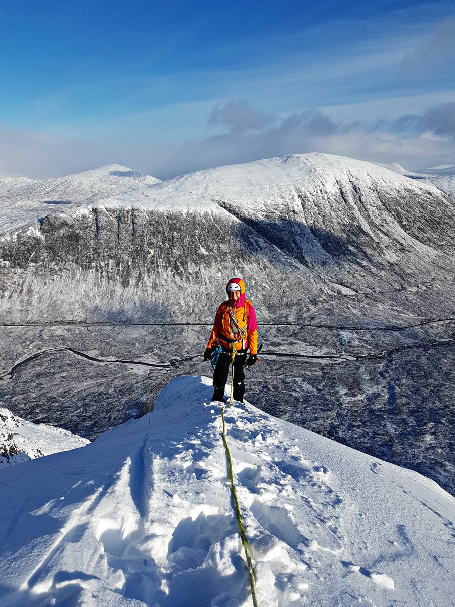 ClimbGB's tweet photo. On Tuesday we had another fantastic day climbing Curved Ridge on the Buachaille. Pictures of Antonia on Curved Ridge itself, on the final snow slope above Crowberry Tower approaching the summit and the view from the summit plateau back across Coire na Tulaich and Glencoe. https://t.co/0lzCCzHcrw