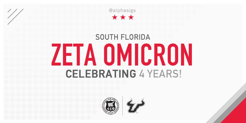 Happy Founders Day to the Zeta Omicron Chapter at South Florida! #4YearsStrong #AlphaSig 
<a href="/USFAlphaSig/">USF Alpha Sigma Phi</a>