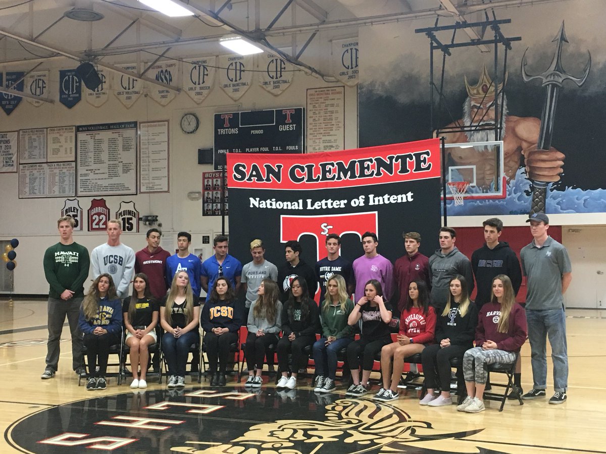 SouthOCsports's tweet photo. Your San Clemente #SigningDay class of 2018. Congrats to these @SCHSTritons and all the local athletes who signed today! Check for photos and stories later today and tomorrow. https://t.co/F7yyk6r8uk