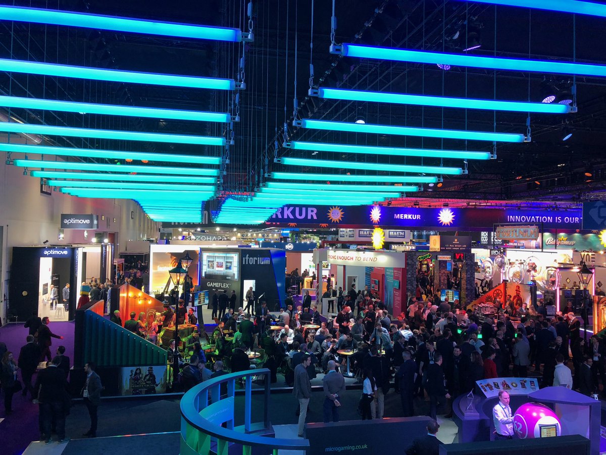 WeAreCertain's tweet photo. First time @ICE_London and massively impressed with the @Microgaming stand and the view from the bridge is amazing! #TripleEdgeStudios #wearecertain #agencylife https://t.co/lI6rlFeUAf
