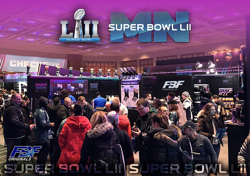 ForBareFeet's tweet photo. We had a great time producing our #custom #socks at the @SuperBowl this past week! Hope you had a chance to stop by and see us! #FBFsocks #WeWasBusy #VeryBUSY #NFLsocks #NFL #SB52 #SBLII @OfficialNFLShop @NFL @NFLExperience @Aramark https://t.co/LfQaWAc0u9