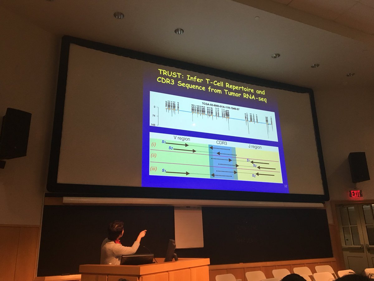 DaiweiTang's tweet photo. Shirley Liu: Leveraging RNA-Seq data from TCGA for infiltrating Immune cells(TIMER) and TCR profiling (TRUST)👍@XShirleyLiu #CBDS7Feb https://t.co/vku2SxXPwt
