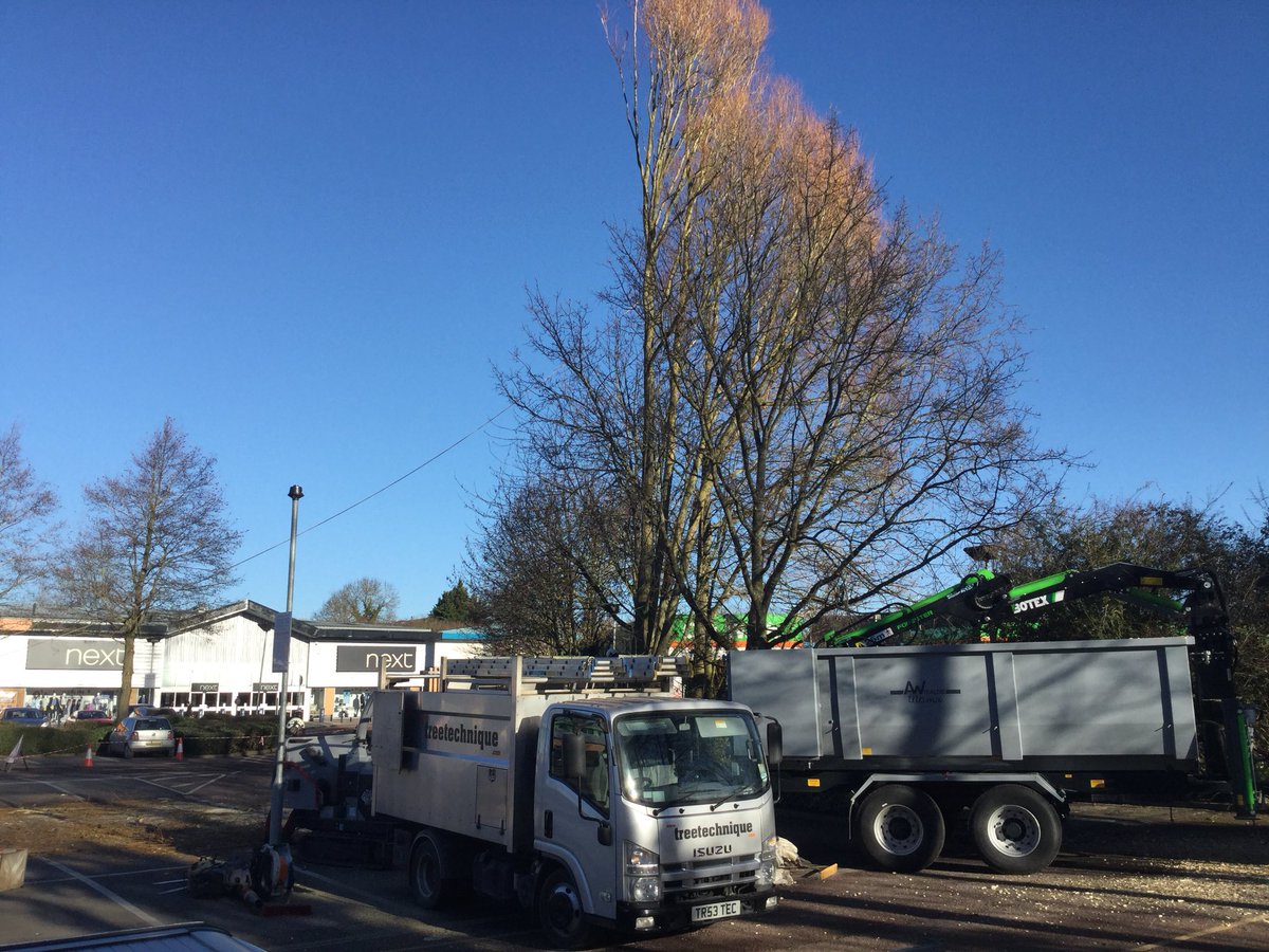 treetechnique's tweet photo. A couple of snaps from this weeks work so far. A job entrusted to us at the Homebase/The Range site in Andover. Perfect weather, coupled with our experienced staff and the right equipment contributed to an economical and efficient outcome, and minimal disturbance. https://t.co/dWJUsNW7Db