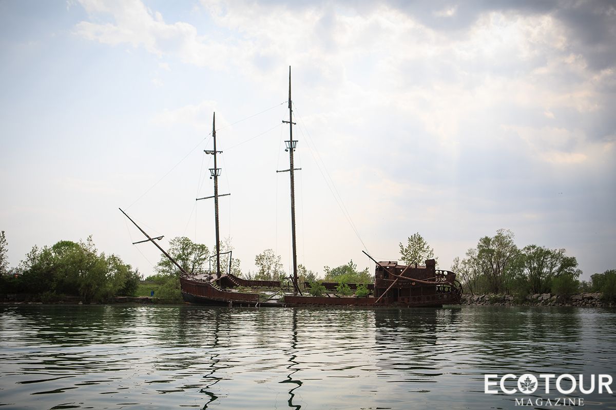 EcotourMag's tweet photo. We could see the ship's rust orange crisp structure, the result from a 2003 arson fire attack on this once-used cargo ship #EcotourMag #blog #Canada https://t.co/Gy0lGXbm9H https://t.co/hi6vMpzR8W