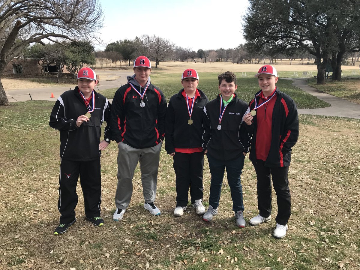 heathhawksgolf's tweet photo. JV Red squad wins their first tournament of the “spring” with a 9 hole scramble score of 4 under. Pictured left to right So. Blayke Elliott, So. Tyler Lasiter, Freshmen Noah Duffy, Wiley New and Tyson Smith. https://t.co/jj5wsyGo3d