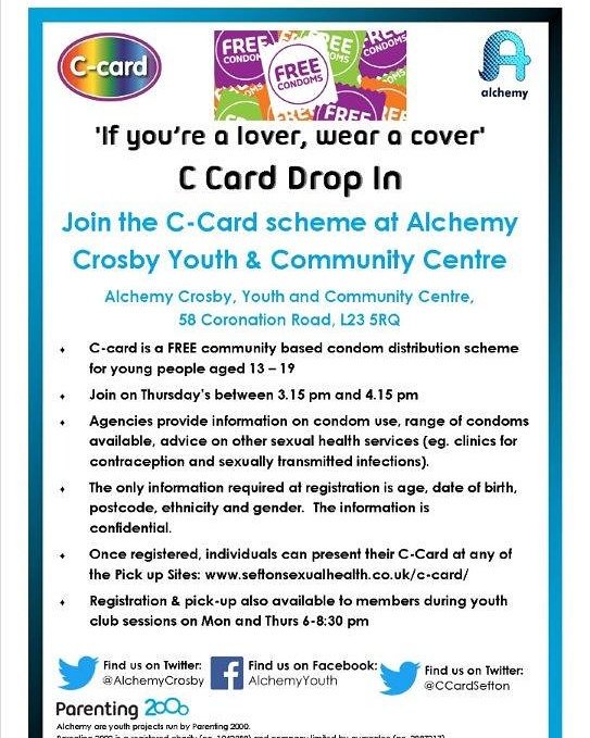 AlchemyCrosby's tweet photo. As Valentine's day gets near, be a good lover, be prepared with a cover. FREE condoms with @CCardSefton tomorrow (thurs) 3:15-4:15 https://t.co/Nod3fV1e4B