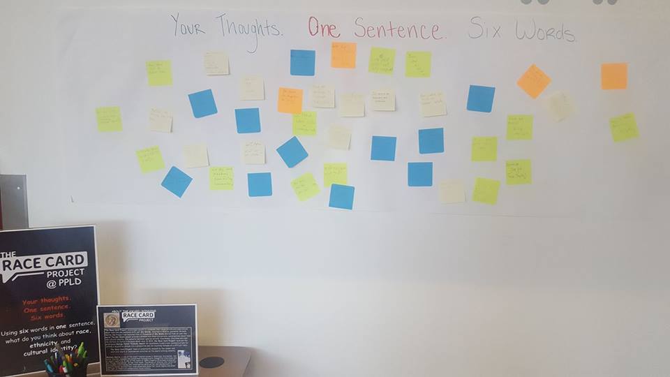 the_b00knerd's tweet image. An awesome passive program going on at my library workplace right now! Pikes Peak Library District! The Race Card Project! Have received a lot of responses so far! What other cool passive programs are going on at your libraries right now? #passiveprogramming #librarylife