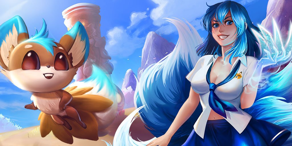 SMITEGame's tweet photo. Senpai Da Ji hits the Battleground with her super cute fox! Available in the new Senpai Bundle. #LegendoftheFoxes https://t.co/qA2UpfWqe4 https://t.co/zuReOMYaVJ