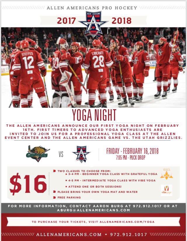 AAIA_Grace's tweet photo. Wanna get your Yoga on before the game next Friday, Feb 16?! There will be 2 different level classes offered at 3 and 4 pm! You may just see some of your Ice Angels! ❤️🏒 

This weekend send your little angels to come dance with us on Sunday from 3:00-5:30 PM https://t.co/My16aivsCT