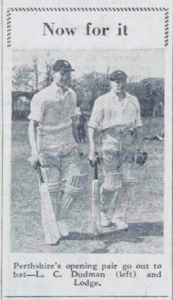 ScottyCricket's tweet photo. Great opening pairing for #PerthshireCCC @PerthDoocotCC #LCDudman and @YorkshireCCC Tommy Lodge who was a stalwart for Perth Club and when there played football for @St_Johnstone_FC Dudman also played football but for @falkirkbairns @StewartGilmour1 https://t.co/i7hYYS5MIp