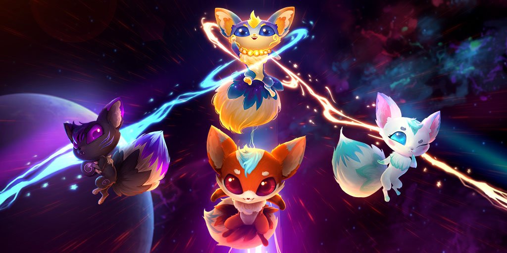 SMITEGame's tweet photo. He's so fluffy! Kitsune Ratatoskr is front and center with his Fox friends! Available as an Adventure reward. #LegendoftheFoxes https://t.co/qA2UpfWqe4 https://t.co/qnQoOa6ct5
