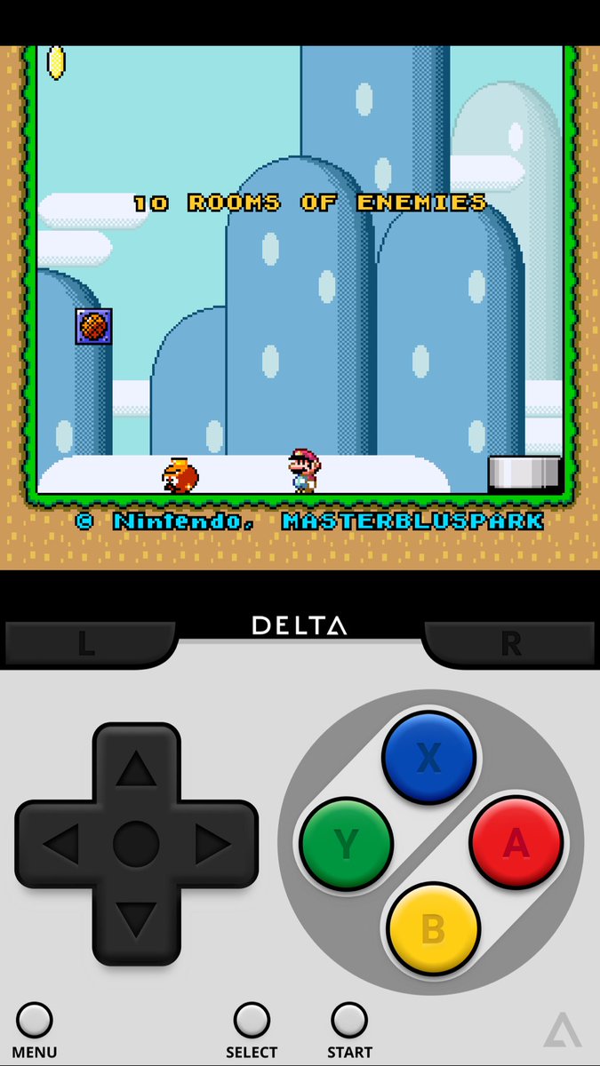 MasterBluspark's tweet photo. Cool! I can play my 10 Rooms Of Enemies smw rom hack on my iPhone xD
Available here https://t.co/WBL3YzgwAz #smw #rom #smwromhack https://t.co/nJhCi404MF