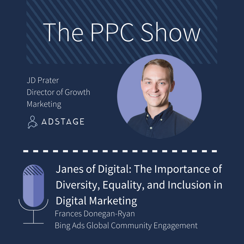MSFTAdvertising's tweet photo. Bing Ads own @francesdr joined @jdprater on #thePPCShow about the importance of diversity and inclusion, equality, and her work with @janesofdigital . Don't wait, listen today: https://t.co/vhSEsgqUFD https://t.co/Ye4Mg1ohvd
