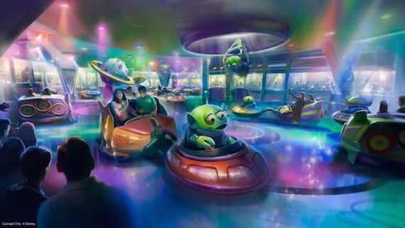 ResortLoopTrav's tweet image. First Look at Toy Story Land’s Alien Swirling Saucers Coming to Disney's Hollywood Studios
Once the aliens have powered up their flying saucers, you'll get to climb into a toy rocket and hang on as aliens lead the way on an interstellar romp set to an out-of-this-world beat.