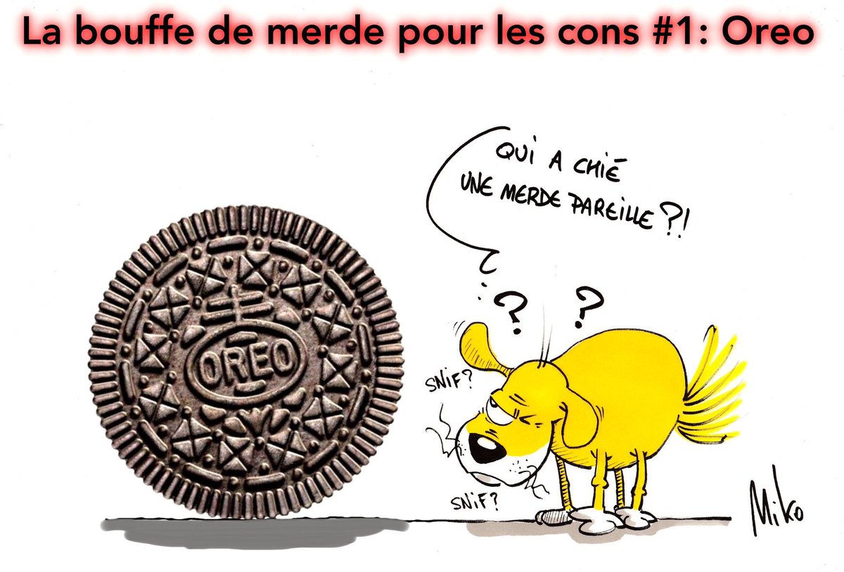 mikodessinateur's tweet photo. Dans ma #série la #bouffe de #merde pour les #cons, afin d’#evoquer autre #chose que le #Nutella, voici l’#Oreo. Une autre #hérésie biscuitière. https://t.co/kc4hdIKtlE