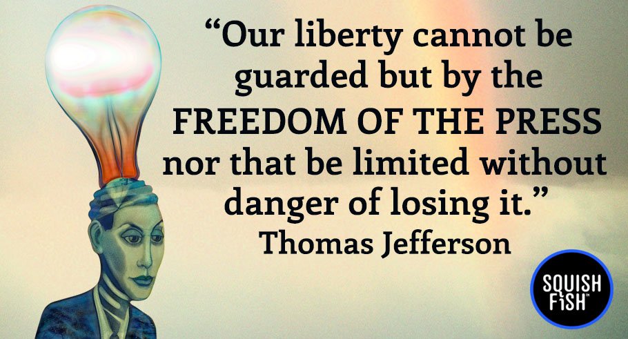 SquishFishArt's tweet photo. Freedom of the Press implies the absence of interference from an overreaching state. Trump doesn’t seem to like any limit on his power. We need to make sure we protect this precious freedom. https://t.co/HES2zxTHcH #journalists #journalism #politicalart #squishfish #impeachtrump https://t.co/9kn76YTDut