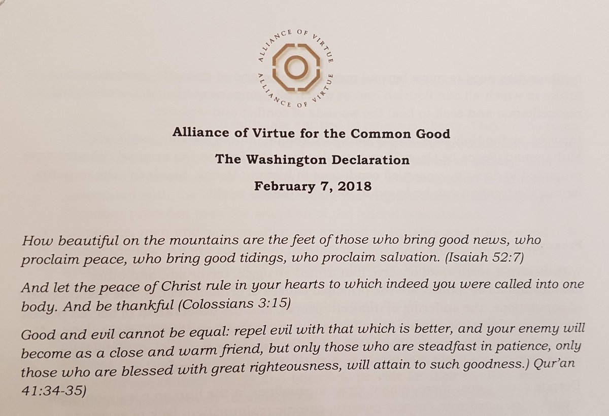 fdaoulb's tweet photo. Courageous @Bin_Bayyah is pioneering a reform in islamic & religious thought based on the principle that religion is for human being, all of them, & not the opposite.
#WashingtonDeclaration2018 today for #AllianceOfVirtue represents a milestone on this way, after #Marrakesh2016 https://t.co/yU9DWjdKbU