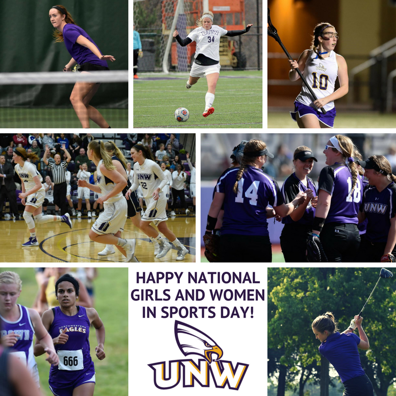 unwvb's tweet photo. Happy #NGWSD to our favorite @unweagles female athletes on campus - @unwcctf, @unwwbb, @unwsoftball, @unwwlax, @unwwsoc! https://t.co/0refWgxkvf