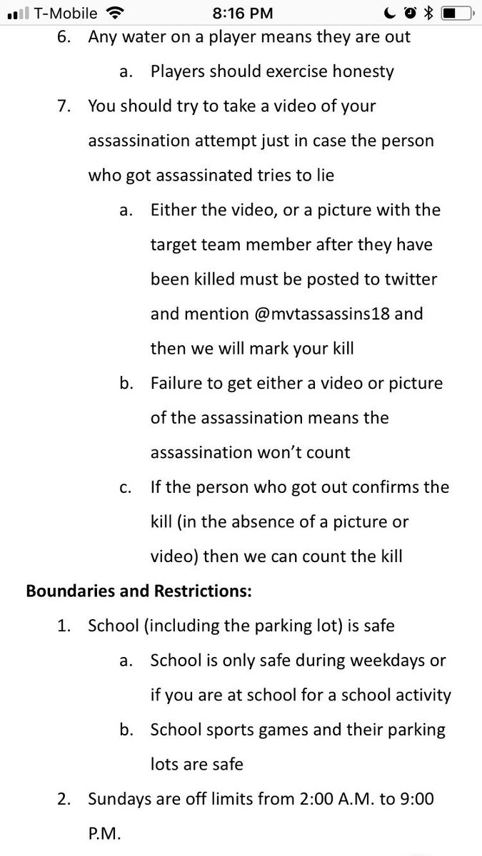 mvtassassins18's tweet photo. Here are your 2018 MVT Assassins Rules!!!!!!! PLEASE like, retweet, and continue to spread the word!!!! DMs are open for questions and team submissions too https://t.co/yVhniCpfH9