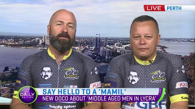 DailyEditionOn7's tweet photo. Meet @mamilsau -- the Middle Aged Men In Lycra who are getting their own movie! #TDE7 https://t.co/HNjBcfLbwe