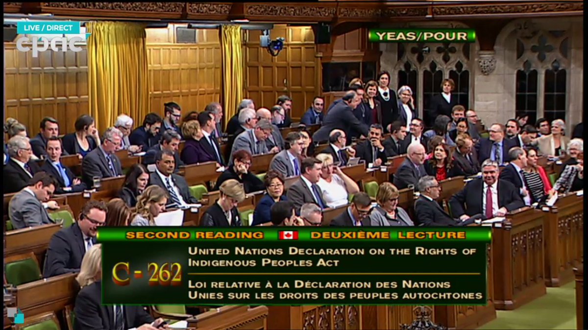 KentCoNBCOC's tweet photo. 🎇Bill C-262, MP Romeo Saganash's baby, to bring laws of Canada into harmony with the UN Declaration on the Rights of Indigenous Peoples passed 2nd read, only CONs opposing it. It goes to standing ctte now. We must stay vigilant each day during ctte process! #implementandadopt https://t.co/kj6hBoGFPD