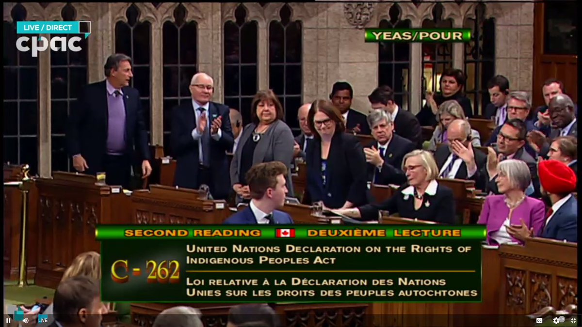 KentCoNBCOC's tweet photo. 🎇Bill C-262, MP Romeo Saganash's baby, to bring laws of Canada into harmony with the UN Declaration on the Rights of Indigenous Peoples passed 2nd read, only CONs opposing it. It goes to standing ctte now. We must stay vigilant each day during ctte process! #implementandadopt https://t.co/kj6hBoGFPD