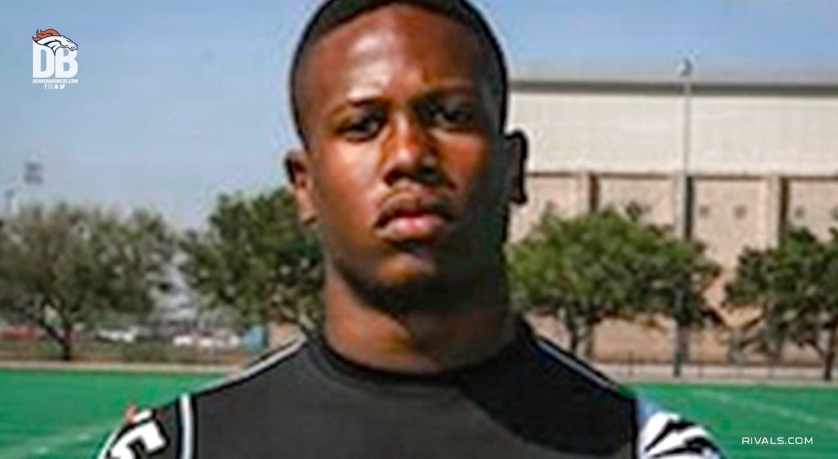 Broncos's tweet photo. “With some fine tuning of his game and some added bulk, he could be a very productive player at the college level.” - @espn's recruiting profile

@VonMiller's not half bad in the @NFL, either.

#NationalSigningDay https://t.co/zfTmuGhg1r