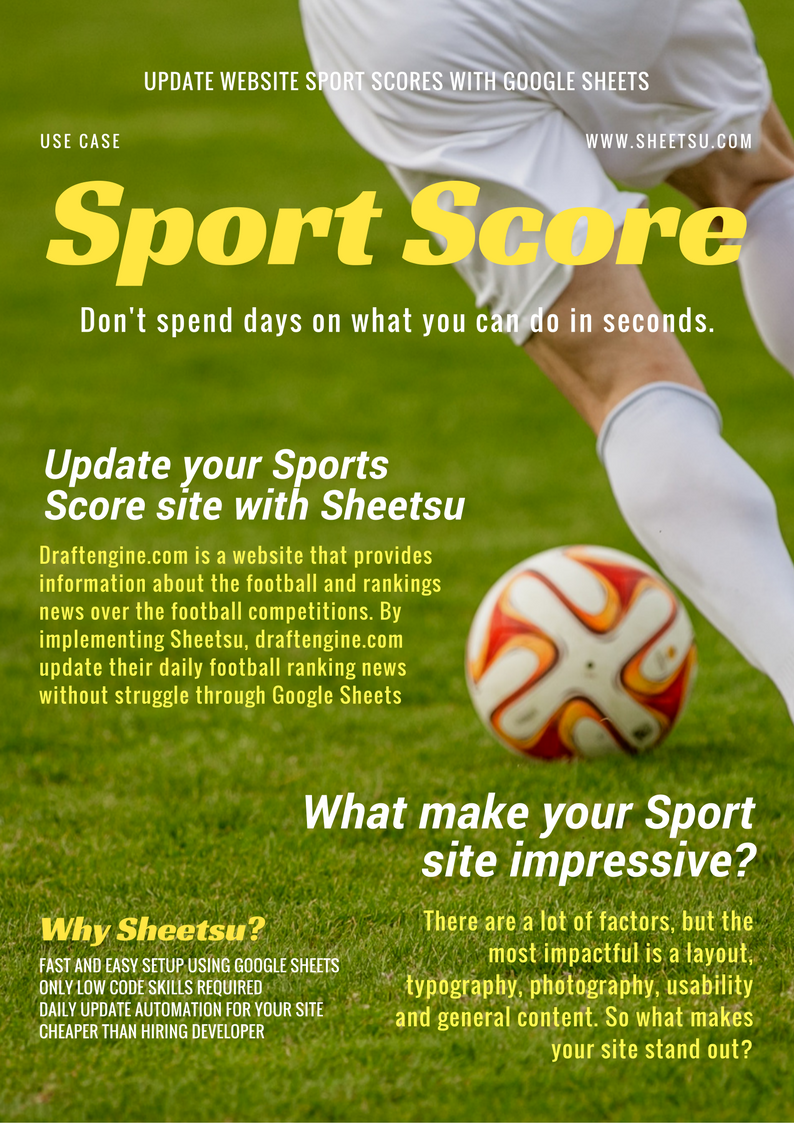 sheetsuhq's tweet photo. How do you daily up to date your Sports Score site?
#casestudy @DraftEngine https://t.co/515ufhCcCc