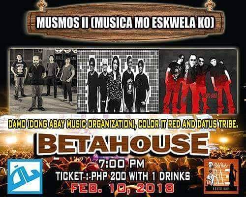 realColorItRed's tweet image. Kitakits sa sabado sa San Fernando, La Union!
"Musmos II [Musica Mo Eskwela Ko]" @ Betahouse Restobar. Featuring DAMO(Dong Abay Music Organization), Color iT Red &amp;amp; Datu's Tribe. 😊