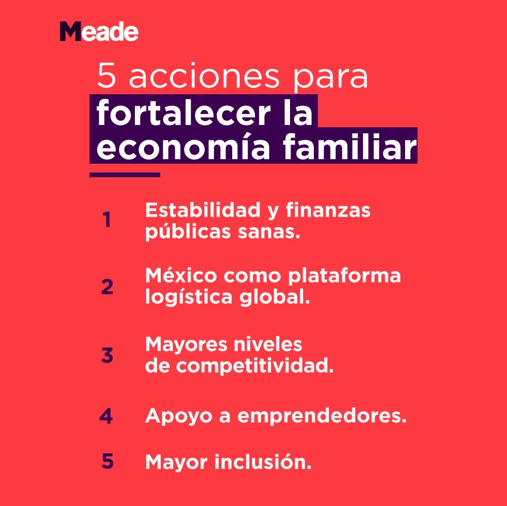 JoseAMeadeK's tweet photo. Por eso, para preservar la salud de las finanzas públicas, propongo estas cinco acciones concretas que fortalecerán la economía familiar. Sé cómo hacerlo y lo puedo hacer. https://t.co/hZagZ2wPi3