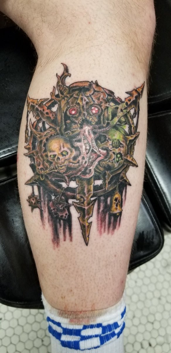 I finished my tattoo today A full 40K themed sleeve  rWarhammer40k