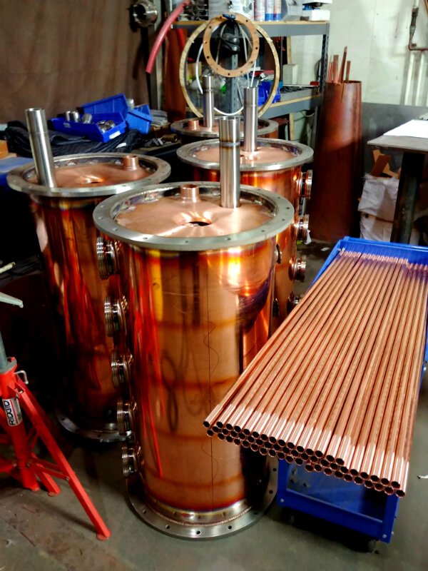 SpecMec's tweet photo. Nearly finished with the #manufacturing of some #copper #refracting #bubbleCap #columns and the start of a #copper #shell and #tube #condenser.

#drink #craft #distillery #today https://t.co/eIq2U8J9I8
