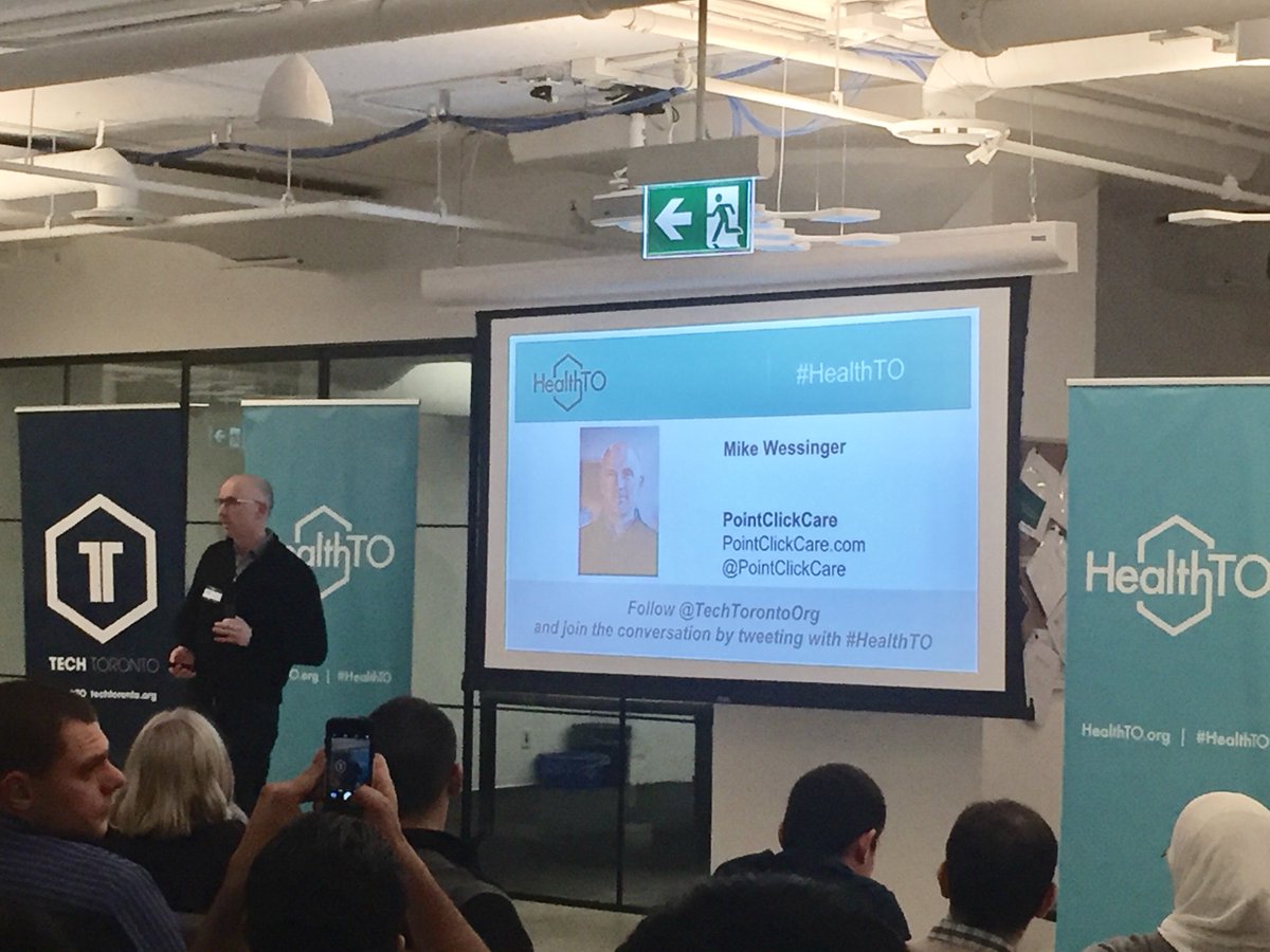 Great talks at #HealthTO tonight! From solving the aging population cost burden with digital to Prsonalized Medicine with genetic drug identification.