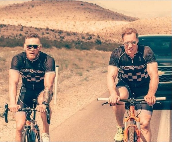 GerardCycles's tweet photo. Throwback to Conor McGregor training for the big fight against Floyd Maywether on the Gerard Force 90 Road Bike. @TheNotoriousMMA #MMA #LasVegas #Cycle #Champ #throwback #TeamGerard #McGregor #McGregorVsMayweather https://t.co/qAJD0netan