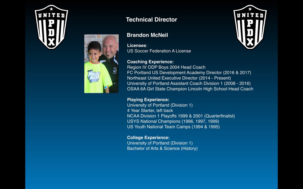 BSCOregon's tweet photo. @United_PDX Leadership: Executive Director Ryan Youngblood &amp; Technical Director Brandon McNeil! Bringing 30 years of coaching &amp; leadership experience in Oregon youth soccer together to positively influence the next generation of players and coaches! #WeAreUnited https://t.co/5slk4nNvw1