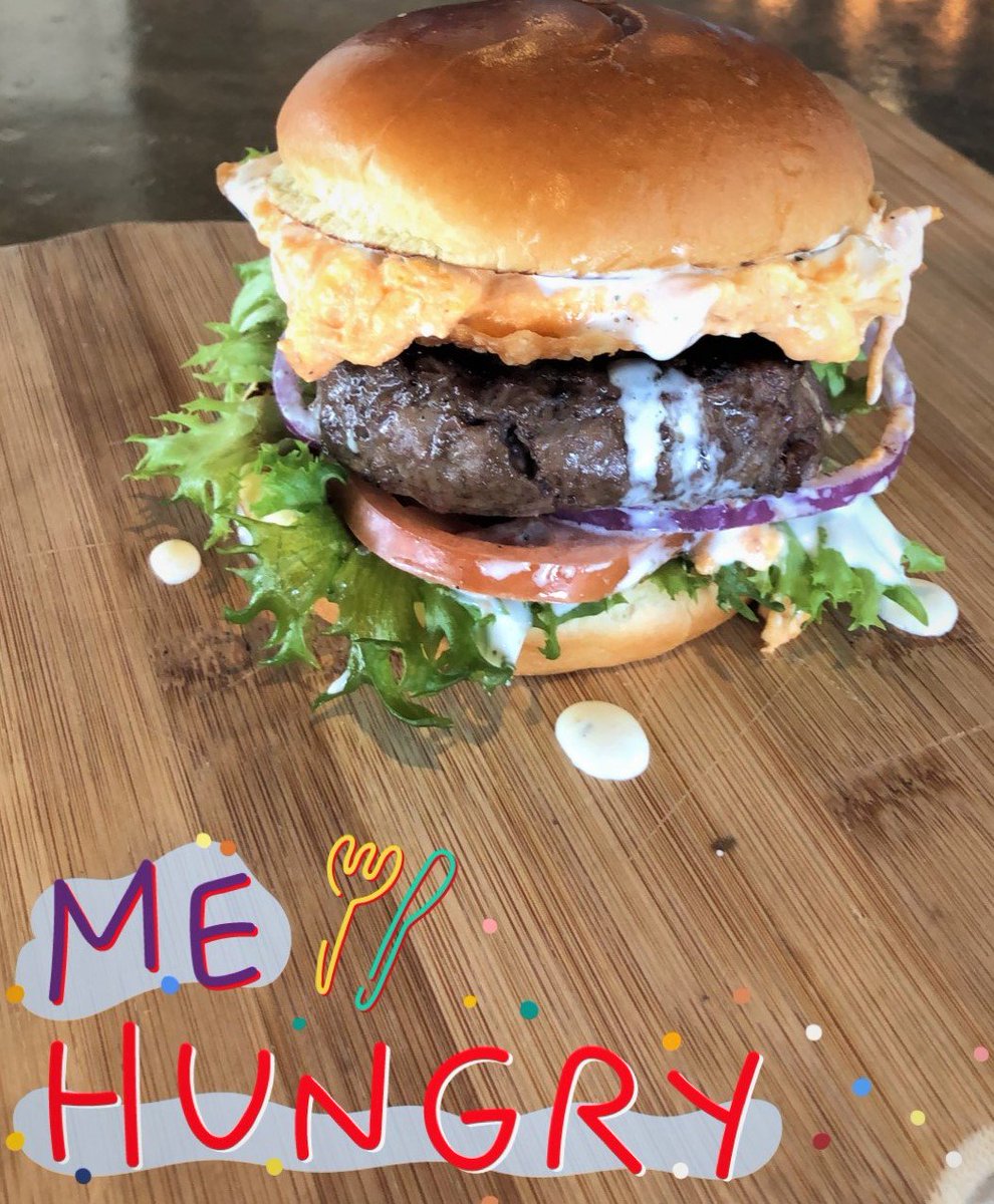 TheRailBurger's tweet photo. #Strongsville's #WeekendSpecial is The Big Buff Burger, topped with Lettuce, Tomato, Red Onion, Crispy Wonton, Housemade Buffalo Chicken Dip &amp; Ranch. Kick those game day cravings through Sunday for $11.5. #EatLocal #BuffaloChickenDip #TheBigBuffBurger #Yum #BurgerFeature https://t.co/GjgeWwzzkR