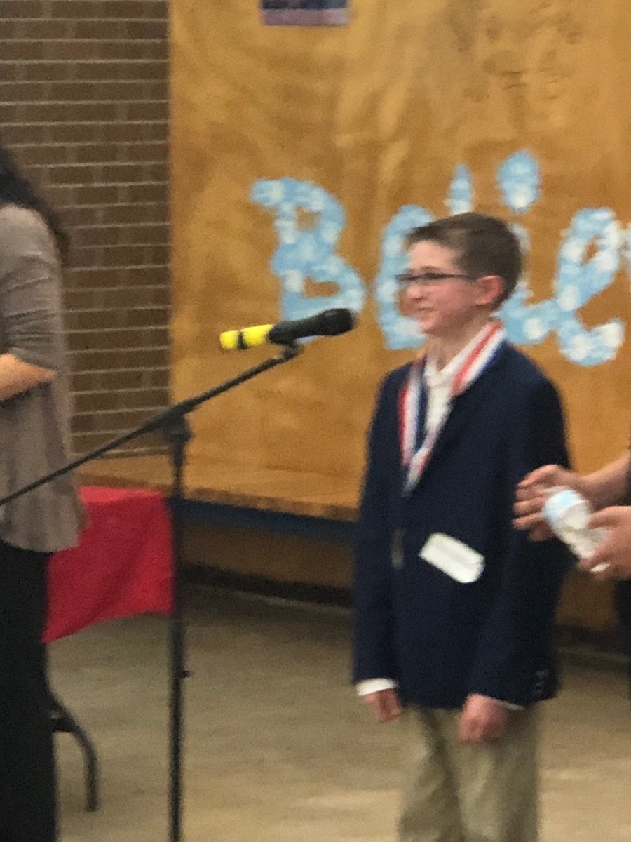 CMS student wins district spelling bee. Great job Vance